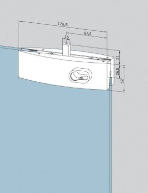 Замок нижний для дверей из стекла Dorma Arcos US10