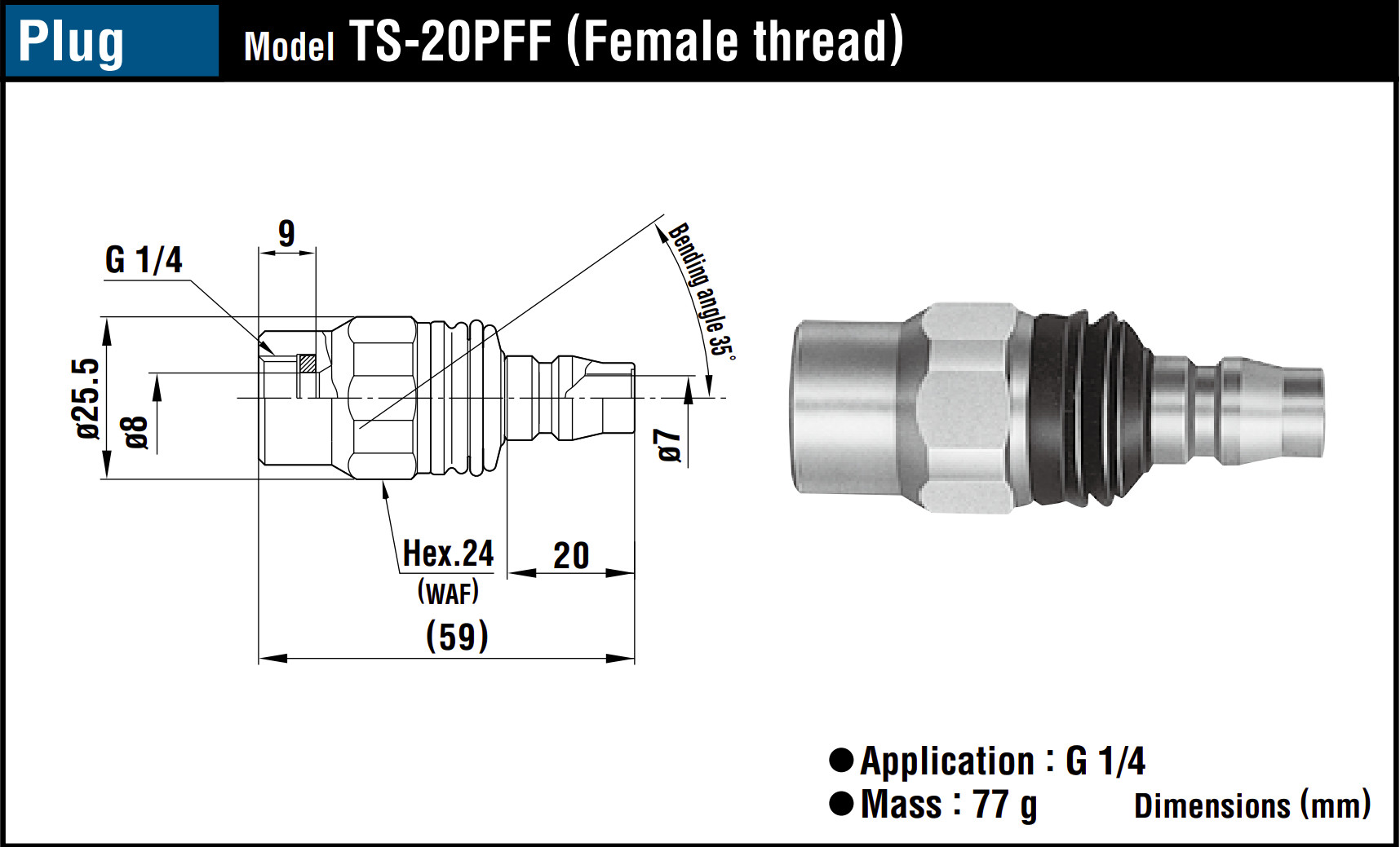 Cupla Twist Plug female
