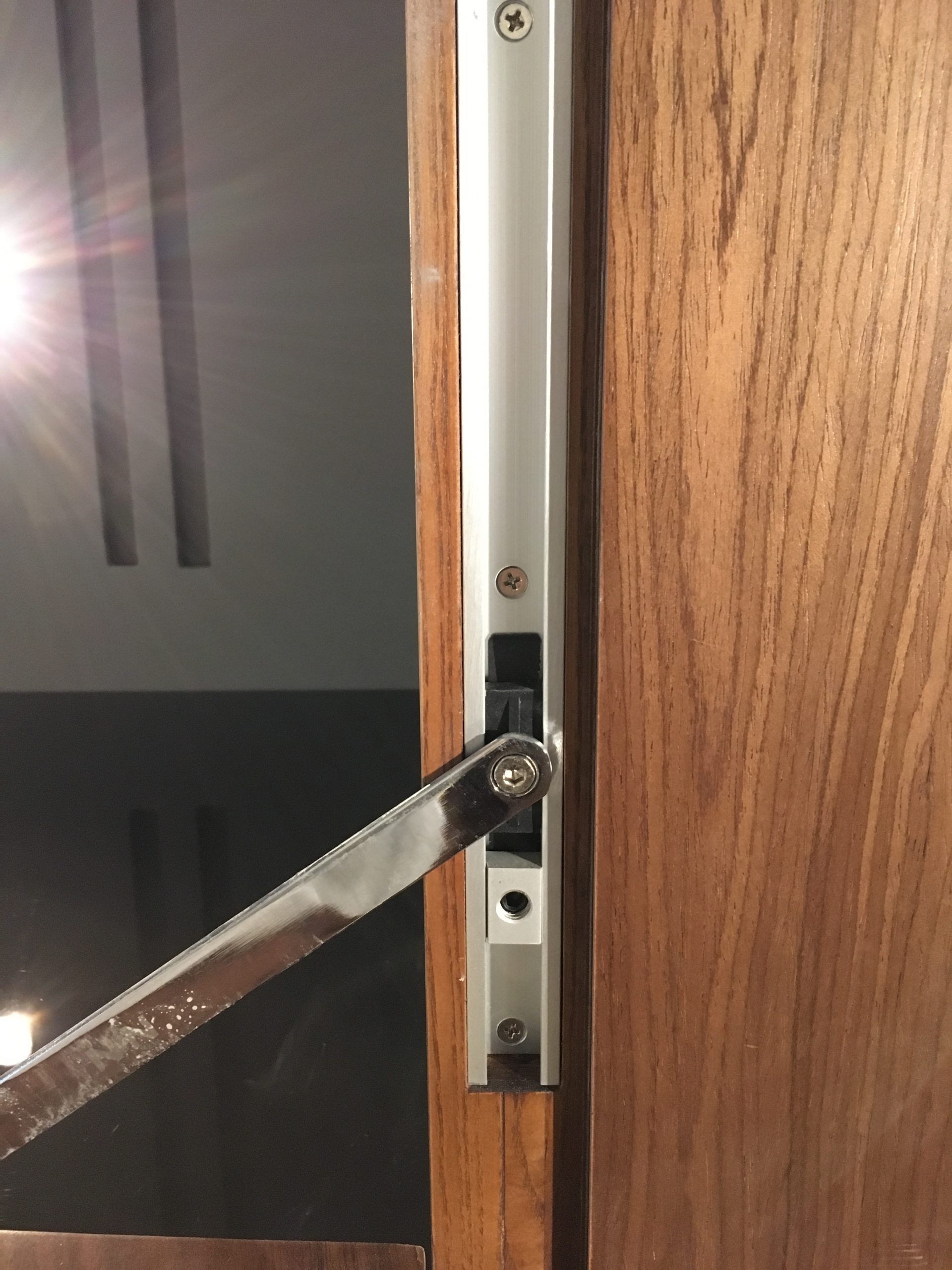 Concealed invisible hidden door closer installation
