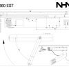 Доводчик NHN-8360 с электромагнитной фиксацией датчиком дыма для противопожарных дверей эвакуации. Размеры. Установка. Монтаж. Dimension Drawing Installation Instruction