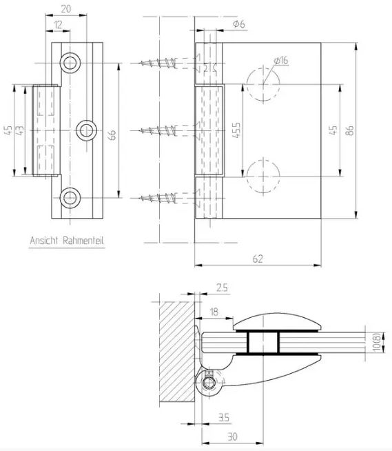 Замок скляних дверей Dorma Glas Arcos