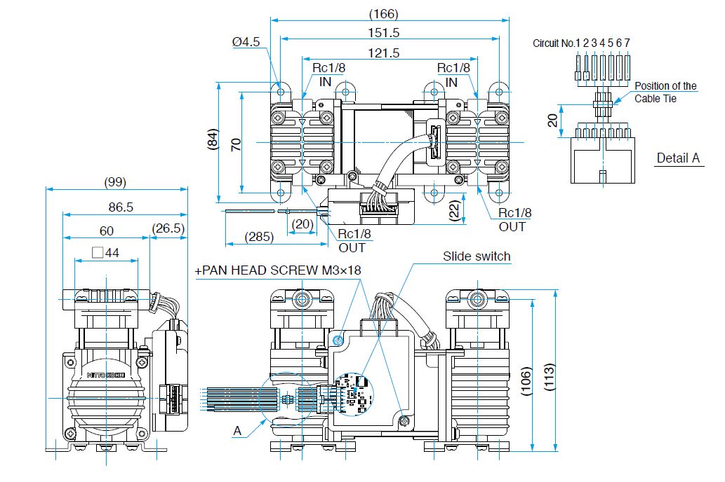 Вакуумна помпа, компресор Medo DP0410T-Y1, Nitto Kohki pump compressor