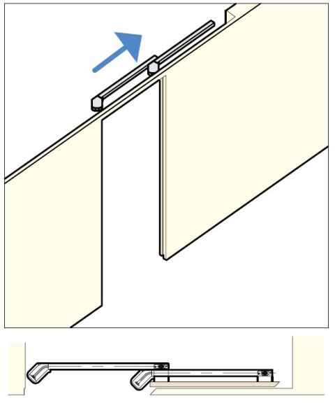 Cистема раздвижных сдвижных дверей Coplanar-Flush-Lateral-Sliding-Concealed-Hidden-Door-System-Sugatsune-MFU1200 Cкрытая копланарная система раздвижных сдвижных дверей с доводчиком плавным закрыванием Lateral Flush Sliding Door System MFU1200 Sugatsune MonoFlatUnison