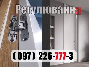 Регулювання прихованих скритих вбудованих безрамних дверей furnicom doors