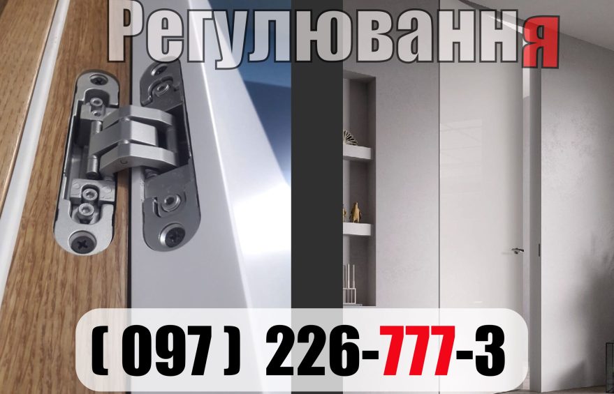 Регулювання прихованих скритих вбудованих безрамних дверей furnicom doors
