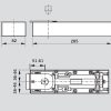 Доводчик дотягувач довідник маятниковых дверей Dorma BTS-75V EN1-4 напольный нижний підлоговий. Размер и габариты. Floor Spring Dorma BTS-75V for Double and Single Action Doors. Dimension