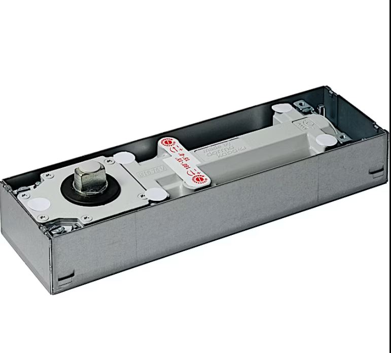 Доводчик дотягувач довідник маятниковых дверей Dorma BTS-75V EN1-4 напольный нижний підлоговий. Размер и габариты. Floor Spring Dorma BTS-75V for Double and Single Action Doors.